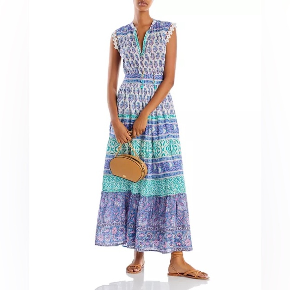 Bell By Alicia Bell Viv Maxi sleeveless Dress small cotton silk colorful - Picture 2 of 12